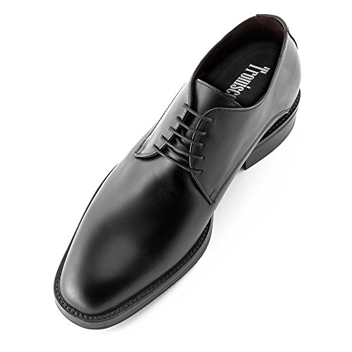 Zapatos de Hombre con Alzas Que Aumentan Altura hasta 7 cm. Fabricados en Piel. Modelo Tokio Negro 40