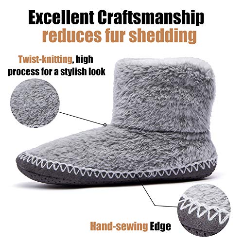 Zapatos de Punto Térmico Extra Cálido Antideslizante de Invierno para Mujer, Zapatillas Suaves, para Niñas