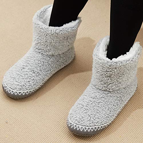 Zapatos de Punto Térmico Extra Cálido Antideslizante de Invierno para Mujer, Zapatillas Suaves, para Niñas