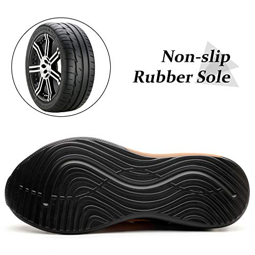 Zapatos de Seguridad Hombre Puntera de Acero Zapatillas de Trabajo Ligeros Naranja 44 EU