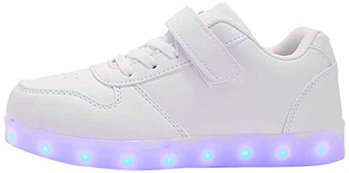 Zapatos LED Niños Niñas 7 Color USB Carga LED Zapatillas Luces Luminosos Zapatillas LED Deportivos para Hombres Mujeres