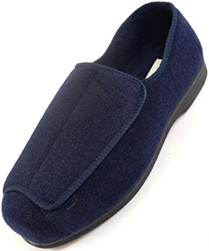 Zapatos ortopédicos para hombre con amplitud EEE, ajustables, color Azul, talla 44