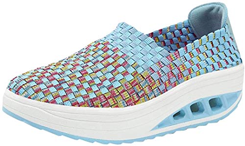 Zapatos para Mujer Otoño 2018 Zapatillas de Dama con Plataforma PAOLIAN Casual Tela de Paja Cómodo Calzado de Señora Moda Breathable Zapatillas de Deporte
