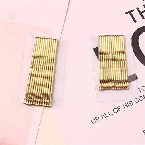 Zcm Horquilla Simple Clips Simples agarrar el Pelo de la Onda Plana Curvada Horquilla Styling Metal Pasador de Pelo de la Onda Invisible Hairgrip Accesorios for el Cabello (Color : 12PCS Gold L)