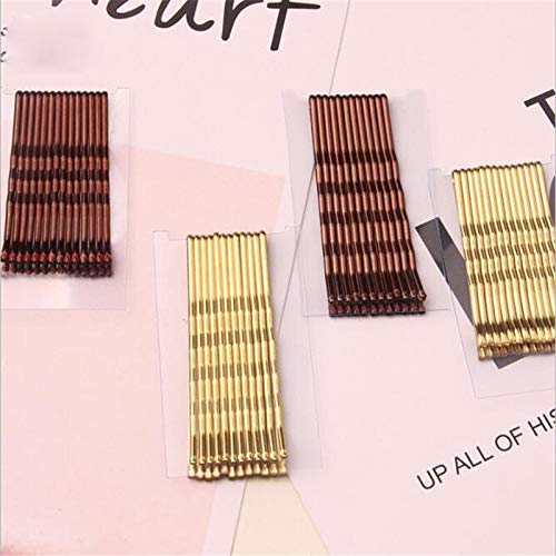Zcm Horquilla Simple Clips Simples agarrar el Pelo de la Onda Plana Curvada Horquilla Styling Metal Pasador de Pelo de la Onda Invisible Hairgrip Accesorios for el Cabello (Color : 12PCS Gold L)