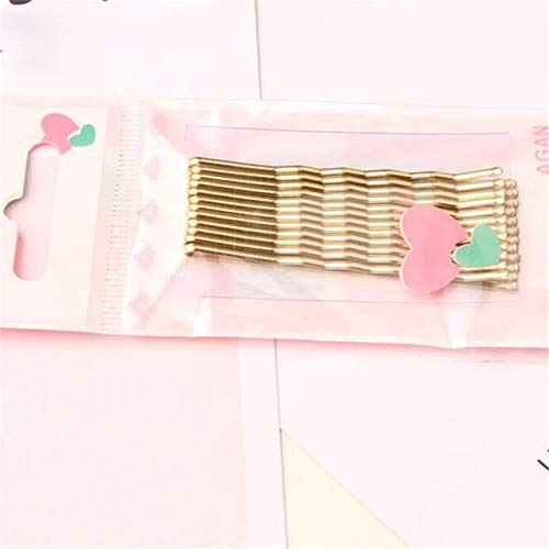 Zcm Horquilla Simple Clips Simples agarrar el Pelo de la Onda Plana Curvada Horquilla Styling Metal Pasador de Pelo de la Onda Invisible Hairgrip Accesorios for el Cabello (Color : 12PCS Gold L)
