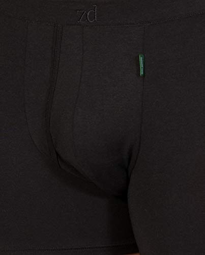 ZD ZERO DEFECTS Bóxer Abierto de Hombre Hilo de Soja Negro (Talla 48- M)