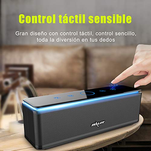 ZEALOT S7 Altavoz Bluetooth,Altavoces Bluetooth portatiles 26W,Altavoz inalámbrico Portátil,24 Horas de Reproducción,Impermeable IPX6 con Powerbank(10000mAh),Bluetooth 5.0 y Manos Libres