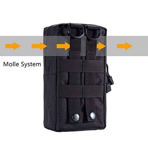 Zeato Molle Pochette multifonction tactique compacte et imperméable à suspendre à la taille pour tous les jours