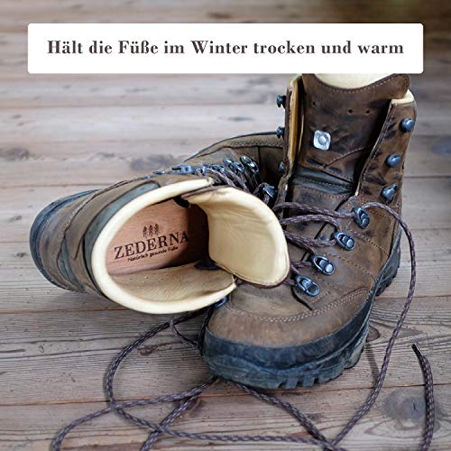 Zederna plantillas de madera de cedro, para pies sudorosos, olor de pies/calzado. 100% natural y antibactariano. Eficaz contra hongos en pies y uñas. Plantillas frescas/para uso sin calcetines. 42