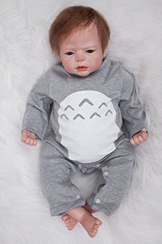 ZELY 22 Pulgadas Reborn Muñeca Bebé Silicona Vinilo Recien Nacido Magnético Juguete Realistas 55 cm Boy Dolls Ojos Abiertos