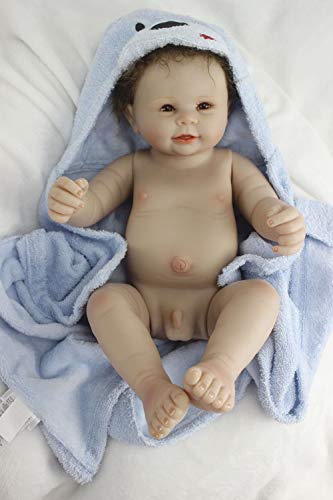 ZELY 55 cm Reborn Muñeca Bebé Cuerpo Entero Silicona Real Ojos Abiertos Baby Doll Boys Magnético Juguetes 22 Inch