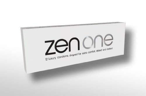Zen One Condoms (2 Paquetes) de - 12 condones de gran tamaño acanalados y punteados con lubricación adicional