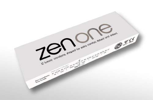 Zen One Condoms (2 Paquetes) de - 12 condones de gran tamaño acanalados y punteados con lubricación adicional