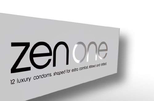 Zen One Condoms (2 Paquetes) de - 12 condones de gran tamaño acanalados y punteados con lubricación adicional