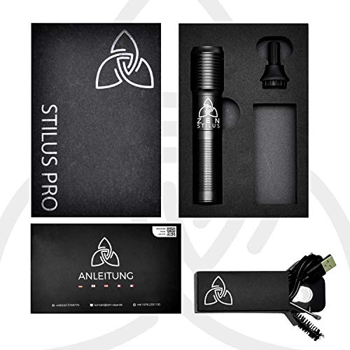 Zen Vaporizers Stilus Pro Vaporizador de Conducción para Hierbas, Aceites y Ceras, Batería 1600mAh, Carcasa Aluminio - Sin Nicotina