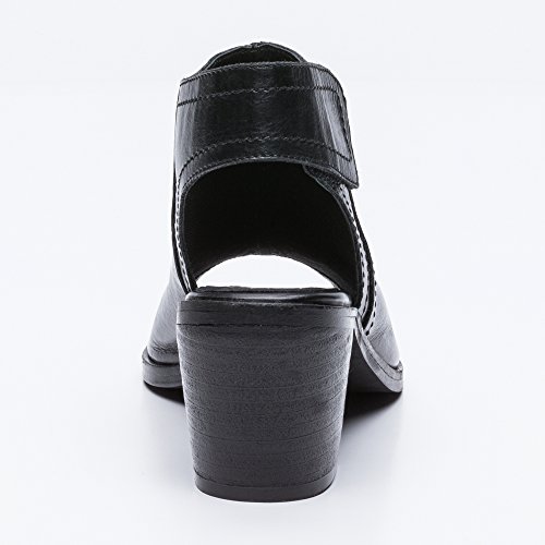 Zerimar Botines de Piel| Botines Piel Mujer | Botines Peep Toes Mujer | Peep Toe Mujer | Color: Negro | Talla: 38