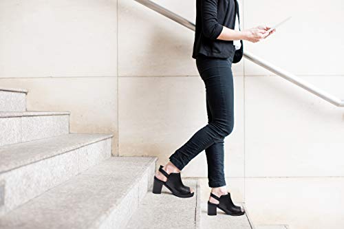 Zerimar Botines de Piel| Botines Piel Mujer | Botines Peep Toes Mujer | Peep Toe Mujer | Color: Negro | Talla: 39