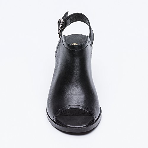 Zerimar Botines de Piel| Botines Piel Mujer | Botines Peep Toes Mujer | Peep Toe Mujer | Color: Negro | Talla: 39