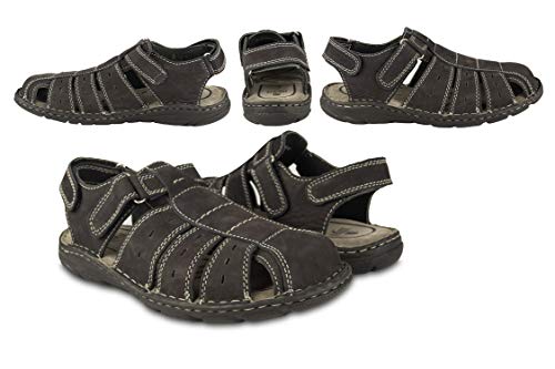 Zerimar Sandalias Hombre | Sandalias Trekking Hombre | Sandalias Hombre Senderismo | Sandalias Hombre Cuero | Sandalias Hombre Verano | Color Azul Marino Talla 43