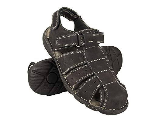 Zerimar Sandalias Hombre | Sandalias Trekking Hombre | Sandalias Hombre Senderismo | Sandalias Hombre Cuero | Sandalias Hombre Verano | Color Azul Marino Talla 43