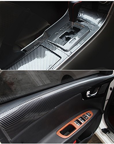 ZERTRAN Car Styling Impermeable Negro Brillante 5D Fibra de Carbono Película de Vinilo Envoltura de Coche con Burbuja Libre de Aire DIY Car Tuning Parte Etiqueta (152 * 30cm)