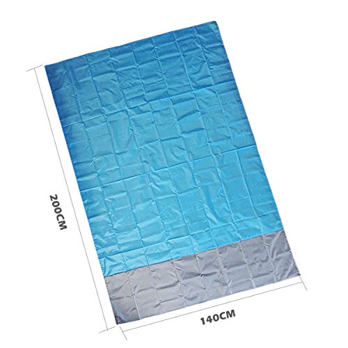 ZFYQ Alfombras de Playa, 140 x 200 cm Manta de Picnic Impermeable con 4 Estaca Fijo para la Playa Acampar Picnic y Otra Actividad al Aire Libre