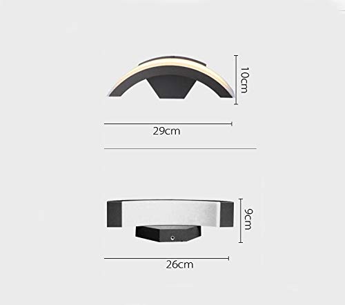 ZGGYA Tecnología moderna Arte Aplique simple LED dormitorio impermeable Lámpara de pared exterior Patio Jardín Villa Park Light Bracket Gate luces de la pared del edificio de la sala creativas Luces d