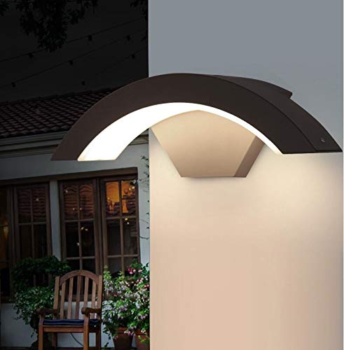 ZGGYA Tecnología moderna Arte Aplique simple LED dormitorio impermeable Lámpara de pared exterior Patio Jardín Villa Park Light Bracket Gate luces de la pared del edificio de la sala creativas Luces d
