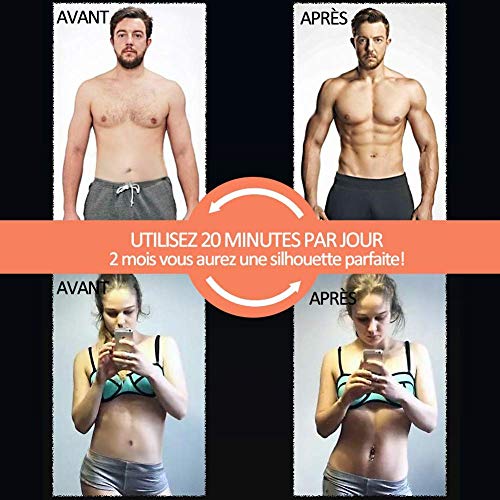 ZHENROG Electroestimulador Muscular Abdominales, Masajeador Eléctrico Cinturón, EMS Estimulador Muscular con USB, 6 Modos y 10 Niveles de Intensidad para Abdomen/Cintura/Pierna/Brazo (Negro)