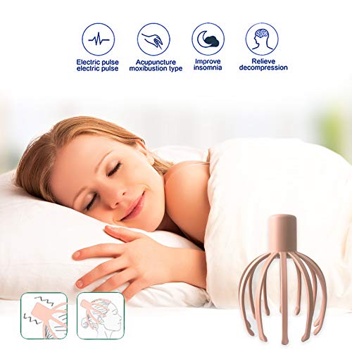 ZHENROG Masajeador eléctrico de cabeza y cuero cabelludo ideal para relax y alivio terapéutico del estrés