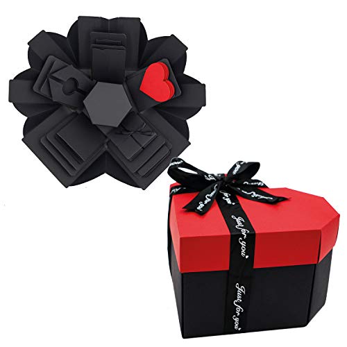 Zhonama Explosion Box totalmente montada, álbum de fotos personalizado, caja explosiva con sorpresa, ideal para regalos de cumpleaños, San Valentín, boda, idea original hazlo tu mismo