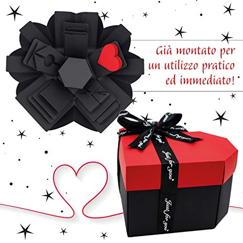 Zhonama Explosion Box totalmente montada, álbum de fotos personalizado, caja explosiva con sorpresa, ideal para regalos de cumpleaños, San Valentín, boda, idea original hazlo tu mismo