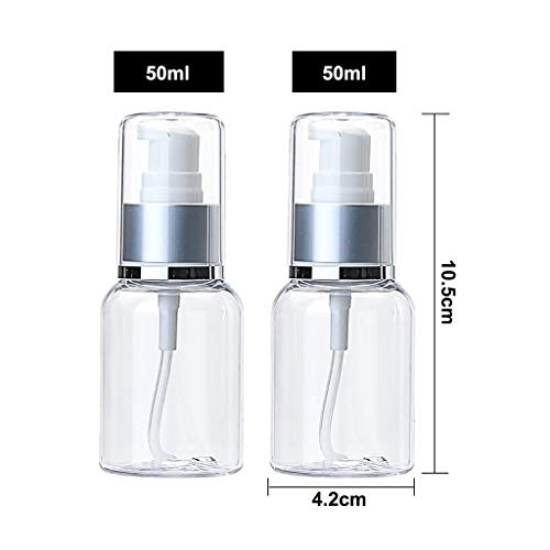 Zhou Botellas de Viaje Transparentes, Botellas de plástico-Botellas exprimibles con Tapa, Ideales para lociones, champús, cremas solares, geles (Size : 50ml*2)