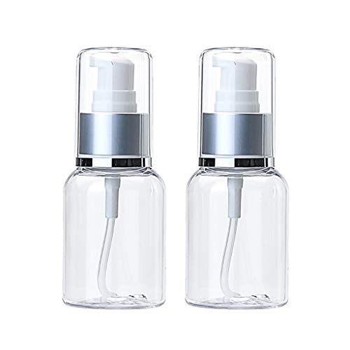 Zhou Botellas de Viaje Transparentes, Botellas de plástico-Botellas exprimibles con Tapa, Ideales para lociones, champús, cremas solares, geles (Size : 50ml*2)