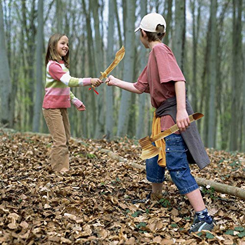 Zhou-long - Juego de Cuchillos de Madera para niños, Hecho a Mano, Cuerda de cáñamo con tradición China