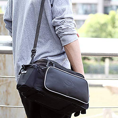 Zidao Bicicleta Bolsa De Transporte, Compartimiento Equipaje Maletas Resistente Al Agua para Bicicletas del Tronco Asiento Bolsas Sillín Ciclistas Que Acampan La Motocicleta Tours,Negro