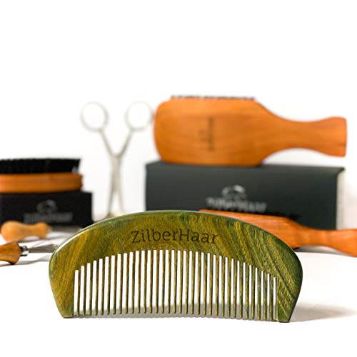ZilberHaar Peine para barba - 100% sándalo - Accesorio esencial para el cuidado de la barba para hombres - Hecho a mano