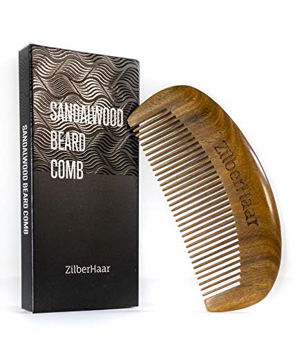 ZilberHaar Peine para barba - 100% sándalo - Accesorio esencial para el cuidado de la barba para hombres - Hecho a mano