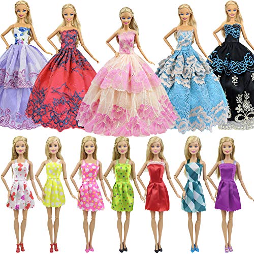 ZITA ELEMENT 51 PCS Armario para 11,5 Pulgadas Muñecas = 1 Armario + 2 Ropa Casual + 2 Trajes de Baño + 2 Vestidos + 3 Mini Vestidos + 10 Collares + 10 Zapatos + 10 Bolsos Perchas