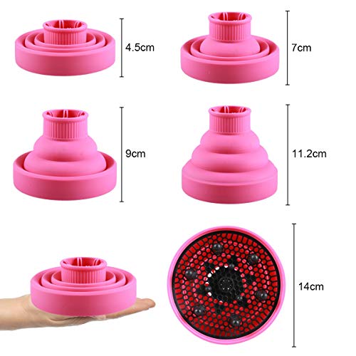 ZITFRI - Difusor universal para el cabello, difusor de viaje universal, difusor plegable portátil Imetec Difusor de pelo universal Rizos con diámetro exterior de 4-6 cm