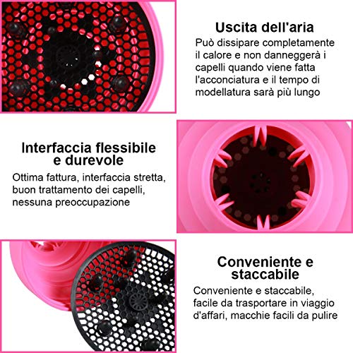 ZITFRI - Difusor universal para el cabello, difusor de viaje universal, difusor plegable portátil Imetec Difusor de pelo universal Rizos con diámetro exterior de 4-6 cm