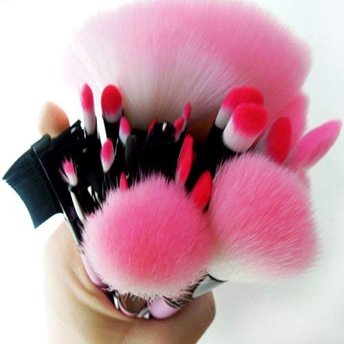 ZJchao - Lote de 32 pinceles para maquillaje profesional, color rosa, para sombras, base y colorete