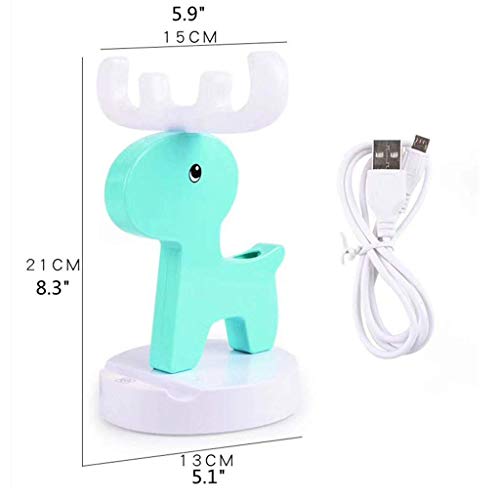 Zjcpow Soporte for teléfono móvil de la Historieta luz de la Noche de Carga USB Protección de los Ojos de Almacenamiento Titular de la Pluma lámpara de Escritorio (Color: A) xuwuhz (Color : A)