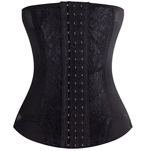 ZKOO Mujer Transpirable Fajas Reductoras de Cinturón Ajustable Bodyshaper Abdomen Cinturón Underbust Negro