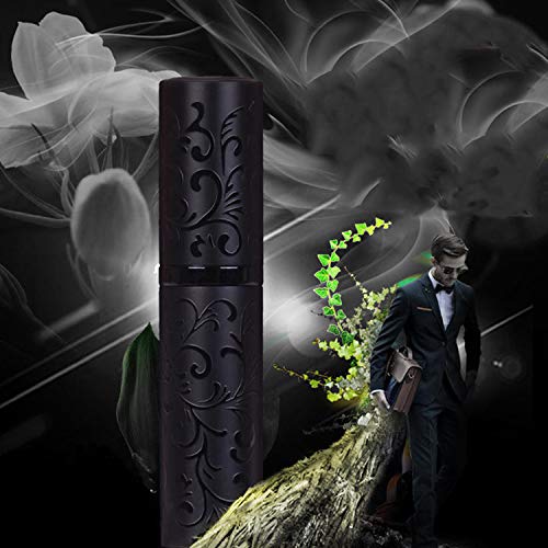 ZKSM Atomizador de perfume Recargable Frasco de perfume de 10 ML Atomizador de perfume con torcedura de boca oculta y embudo para viaje, bolso (negro)