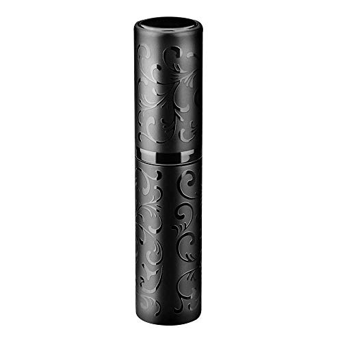 ZKSM Atomizador de perfume Recargable Frasco de perfume de 10 ML Atomizador de perfume con torcedura de boca oculta y embudo para viaje, bolso (negro)