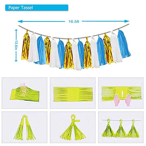 ZNZ DECORACIÓNES para EL Primer CUMPLEAÑOS para BEBÉ - NIÑO NIÑA 1 año Fiesta de Cumpleaños, Globos Pancartas Papel de Abanico Flor y Pastel Topper de Corona de Tiara,Gorra, Diadema, Papel Borla