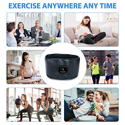 zociko Electroestimulador Muscular Abdominales, Estimulador Estimulación Muscular Masajeador Eléctrico Cinturón EMS Estimulación USB Recargable ABS Trainer Almohadillas de Gel 10pcs