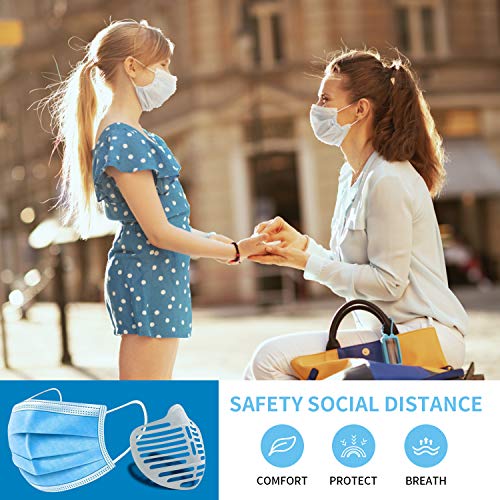 ZOENA 10 piezas máscara facial soporte interno marco de apoyo 3D transpirable máscara interior soporte soporte reutilizable cara lápiz labial protector transparente